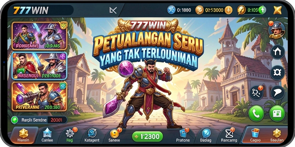 Tampilan gameplay <strong>777WIN</strong> dengan karakter dan lingkungan yang menakjubkan.