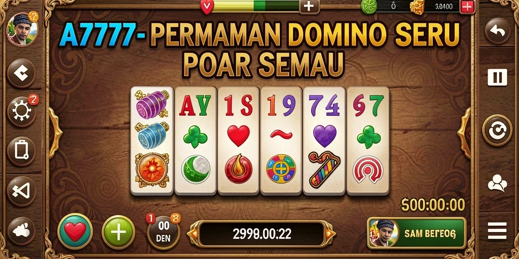 Tampilan gameplay seru dalam permainan Domino A7777.