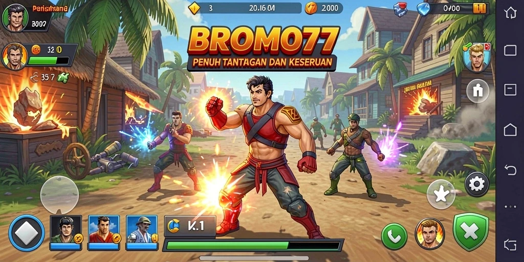 Skrinsut BROMO77 menampilkan gameplay seru dan penuh warna.
