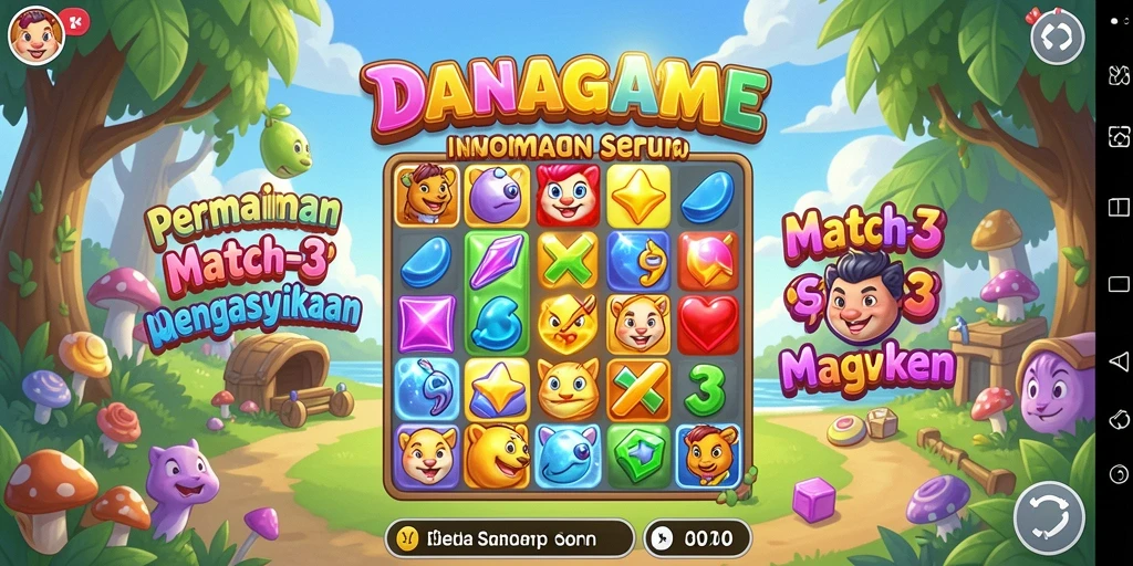 Tampilan gameplay seru dalam DANAGAME yang mengasah kemampuan mencocokkan.
