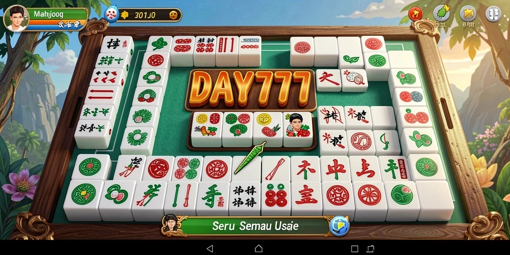 Screenshot utama menunjukkan gameplay Mahjong yang seru dan menantang.