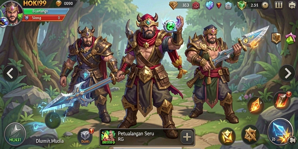 Tampilan gameplay HOKI99 yang menarik dengan petualangan RPG yang seru.