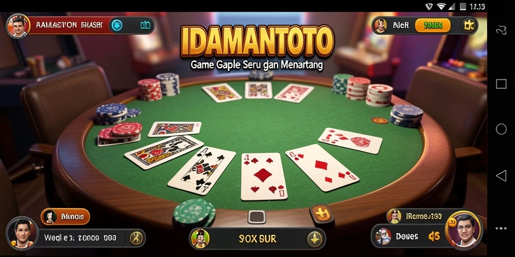 Tampilan gameplay seru IDAMANTOTO dengan suasana Gaple yang kental.