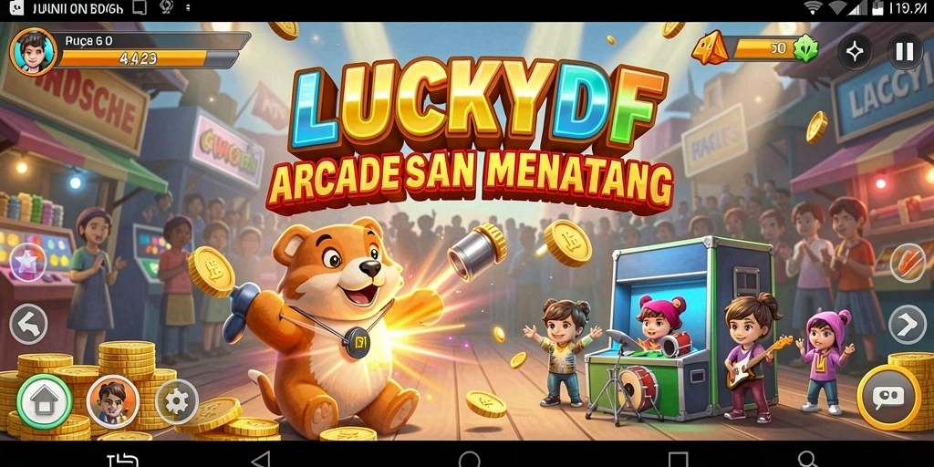 Tampilan gameplay menarik dalam LUCKYDF yang menggugah semangat.