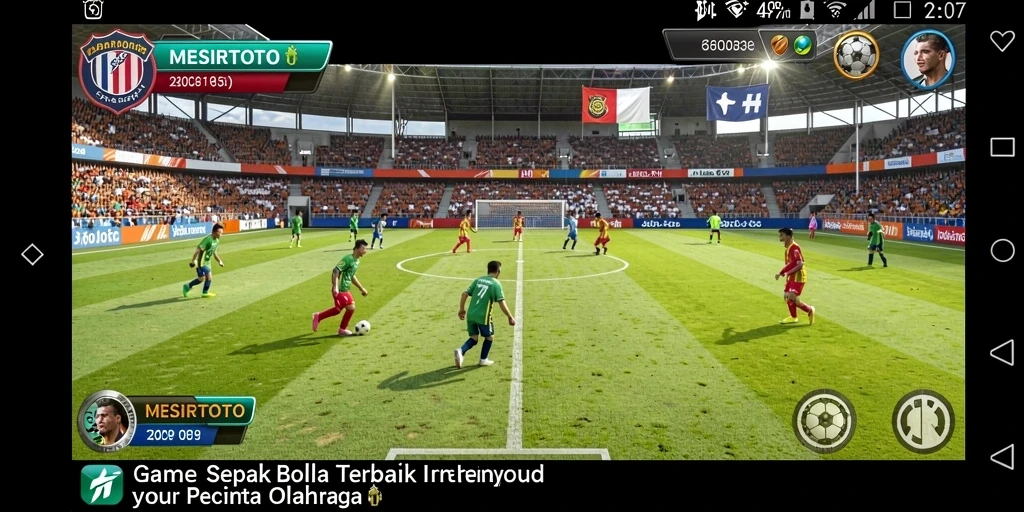 Screenshot utama MESIRTOTO menampilkan aksi seru di lapangan sepak bola.