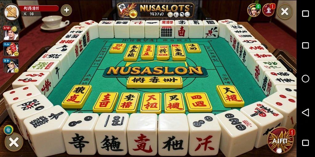 Screenshot gameplay Mahjong NUSASLOTS yang seru dan menantang.