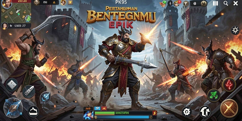 Gameplay PK95 yang intens dan mendebarkan dalam Tower Defense.