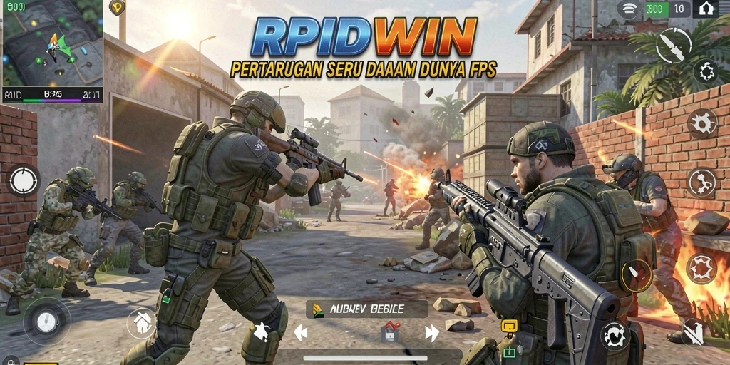Screenshot RPIDWIN menunjukkan aksi mendebarkan dalam game FPS.