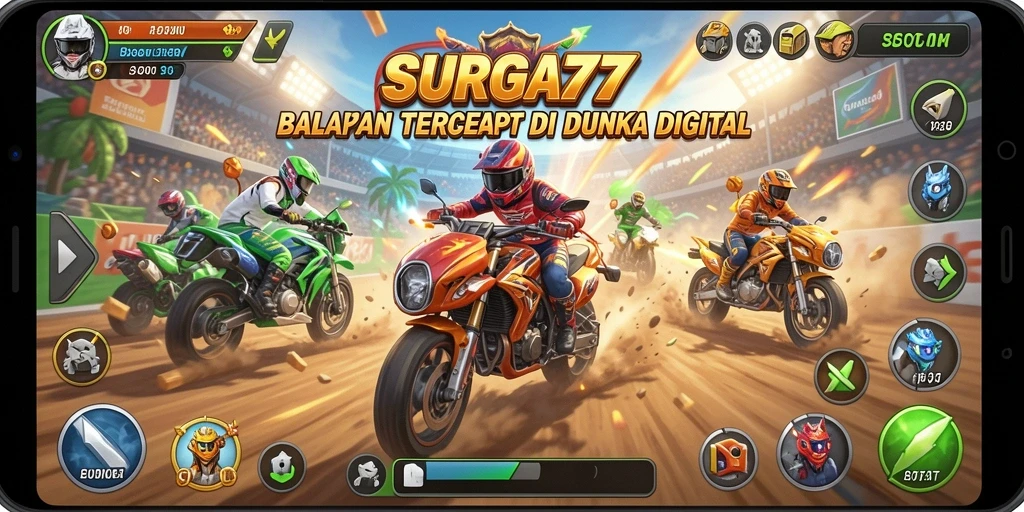 Gameplay Racing SURGA77 yang seru dan mendebarkan.