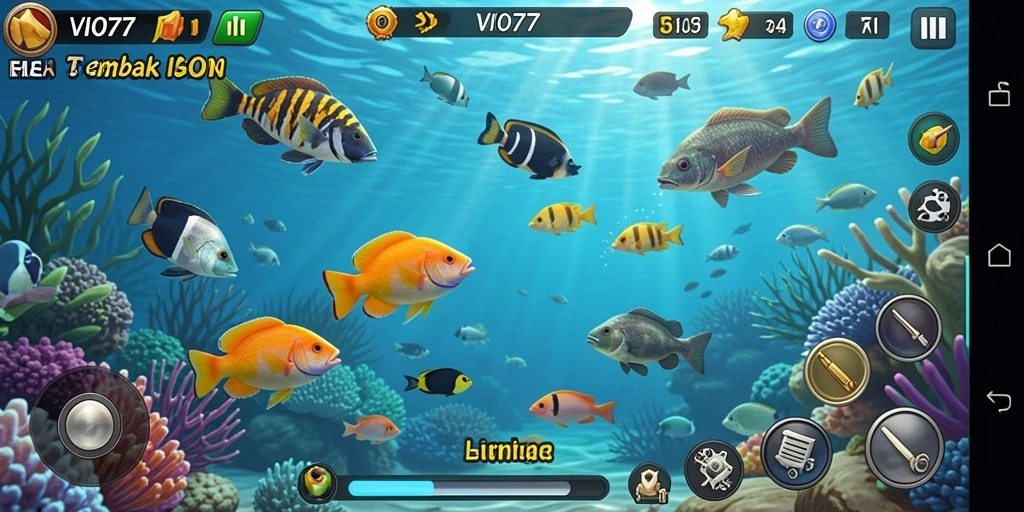 Menampilkan gameplay seru Tembak Ikan di VIO77.