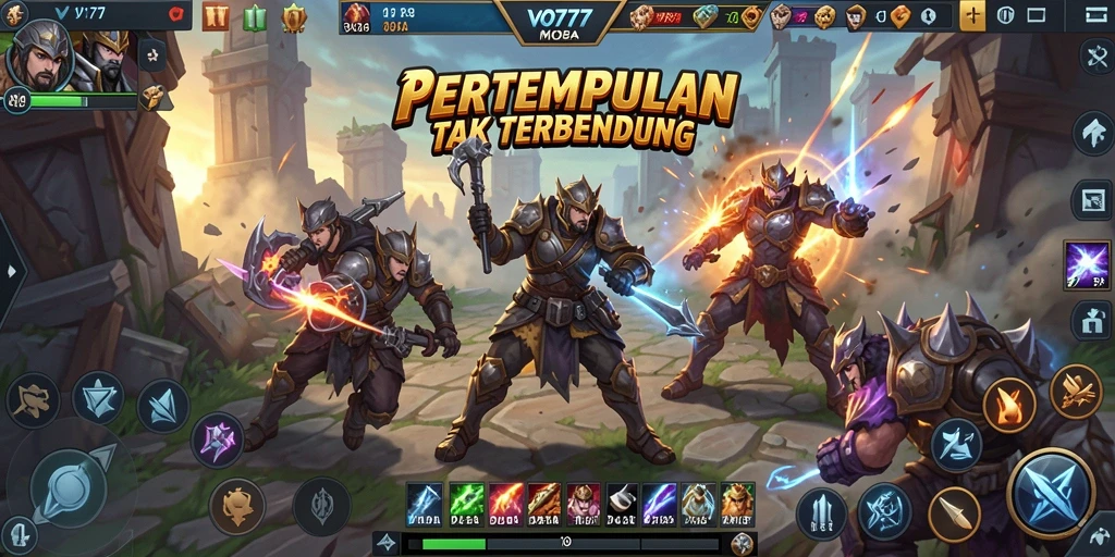Tampilan gameplay seru dari VO777 dalam pertempuran MOBA